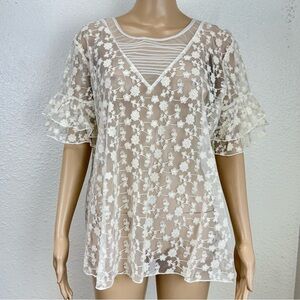 Elegant White Lace Women Top